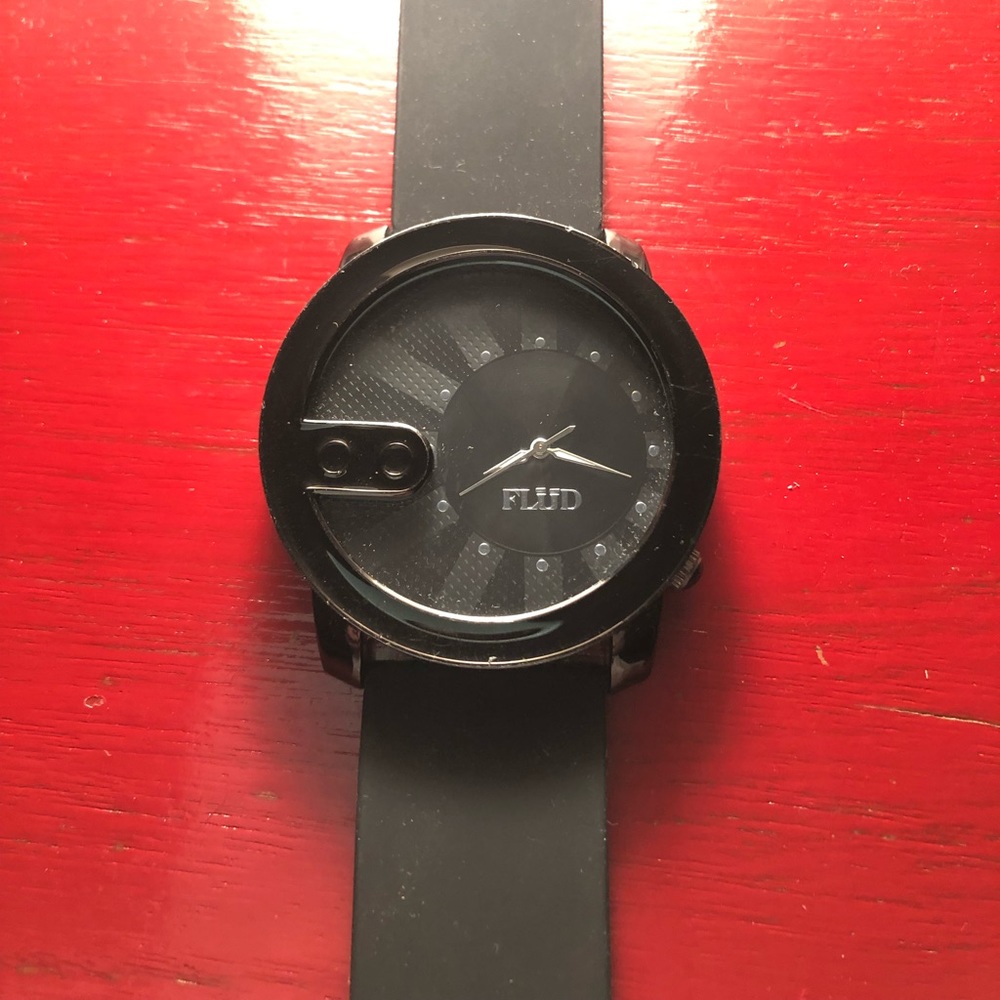 Men’s black flüd watch.